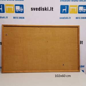 Švediški lt. Ruda Skelbimų Lenta Su Mediniu Rėmu 102x62 cm, Švedija