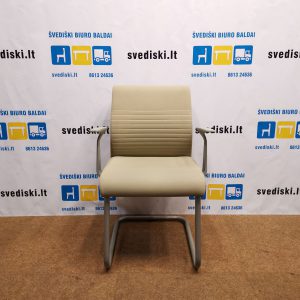 Švediški lt Steelcase Replay Lankytojų Kėdė Su Chromo Rėmu Ir Porankiais , Prancūzija