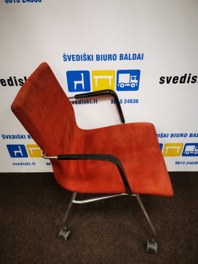 Švediški.lt Bent Krogh Harmonics Ruda Lankytojo Kėdė Su Chromuotu Rėmu, Švedija