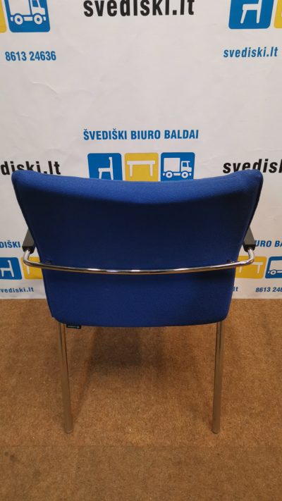 Švediški.lt Mėlyna Lankytojo Kėdė Su Chromo Rėmu, Švedija