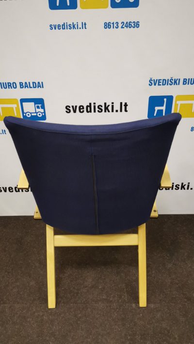 Švediški.lt Kinnarps Mėlyna Lankytojo Kėdė Su Buko Rėmu, Švedija