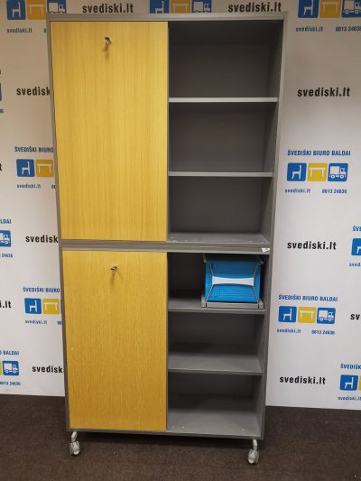 Švediški.lt Martela Ąžuolo Spinta Su Pilku Rėmu Ir Stumdomomis Durimis, Švedija