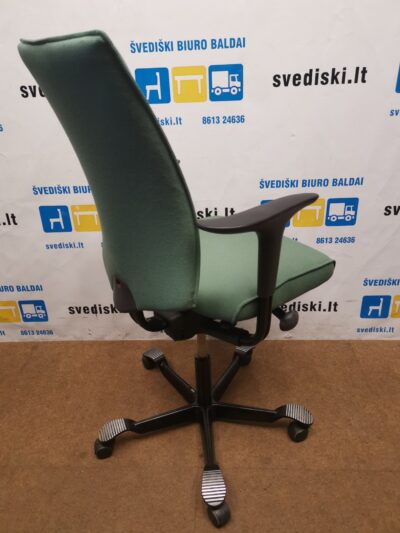 HAG H05 Žalia Biuro Kėdė Su Reguliuojamo Aukščio Porankiais, Švedija