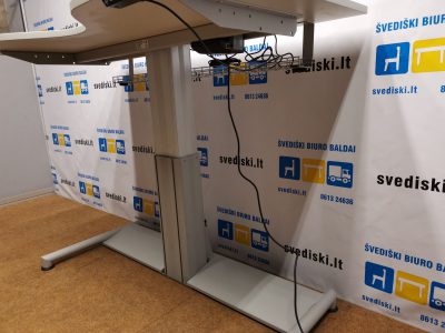 Komplektas Swedstyle Elektra Reguliuojamas Stalas Su 160x85cm Pilku Stalviršiu+Pilkas Stalčių Blokas, Švedija