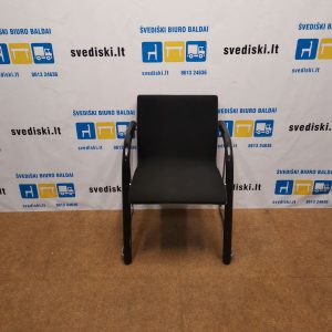 Thonet Kėdė Su Juodu Audiniu Ir Metaliniu Rėmu, Švedija