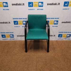 Thonet Kėdė Su Žaliu Audiniu Ir Metaliniu Rėmu, Švedija