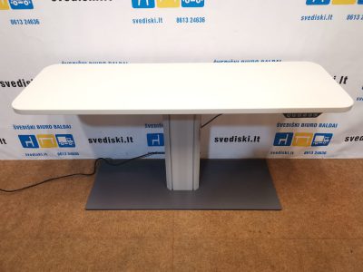 Swedstyle Elektra Reguliuojamas Stalas Su 140x45cm Baltu Stalviršiu Apvalintais Kampais, Švedija