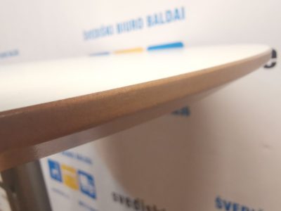 Ikea Billsta Apvalus Baro Stalas Su Baltu 70cm Skersmens Stalviršiu , Švedija