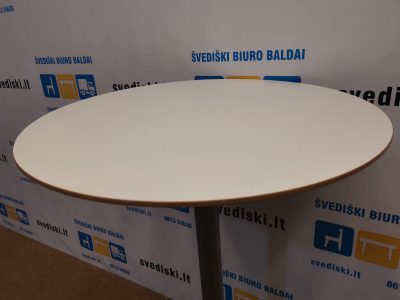 Ikea Billsta Apvalus Baro Stalas Su Baltu 70cm Skersmens Stalviršiu , Švedija