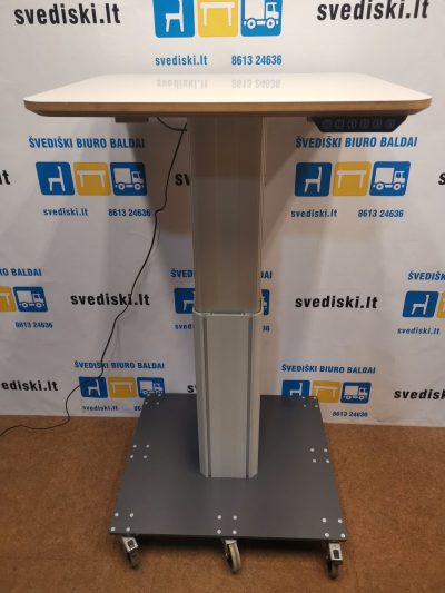 Swedstyle Reguliuojamo Aukščio Stovas Su 8 Ratukais Ir 60x70cm Baltu Stalviršiu, Švedija