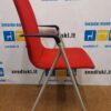 Isku Rudolf Raudona Lankytojo kėdė Su Pilku Rėmu Ir Porankiais, Švedija