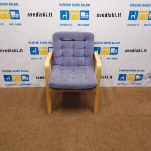 Violetinis Fotelis Su Buko Rėmu Ir Porankiais, Švedija