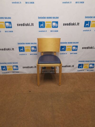 Offecct Beržo Lankytojo Kėdė Su Mėlyna Perforuota Oda, Švedija
