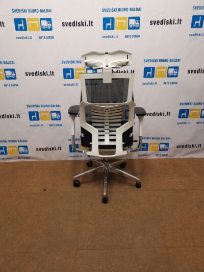 Nauja Juoda| Balta Ergonomiška Biuro Kėdė Pofit Su 5D Galvos Atrama Ir 3D Porankiais