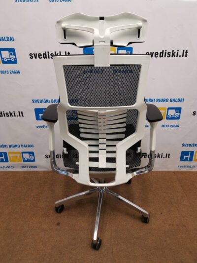 Nauja Juoda Ergonomiška Biuro Kėdė Pofit Su Tinkleliu 5D Galvos Atrama Ir 3D Porankiais