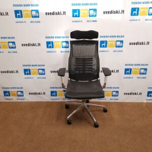 Nauja Juoda Ergonomiška Biuro Kėdė Pofit Su Tinkleliu 5D Galvos Atrama Ir 3D Porankiais
