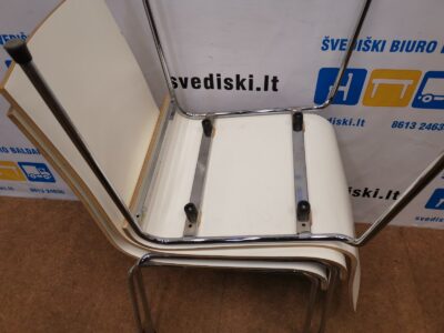 Balta Kėdė Su Chromuotomis Kojomis, Švedija