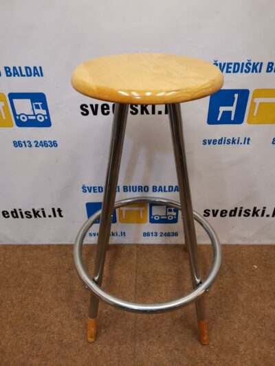 Baro Kėdė Su Chromuotu Rėmu Ir Beržo Sėdyne, Švedija