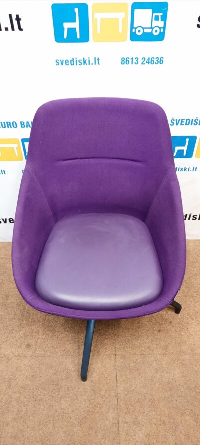 Offecct EZY Violetinė Kėdė Su Natūralios Odos Sėdyne, Švedija