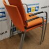 Lammhults Spira Oranžinė Lankytojo Kėdė Su Pilku Rėmu Ir Porankiais, Švedija