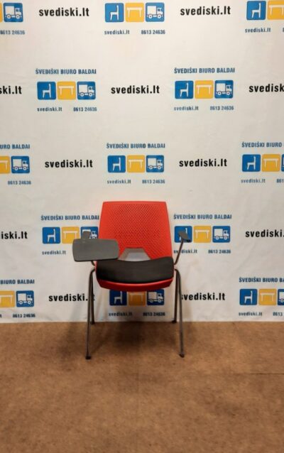 Strike Raudona Konferencinė Kėdė Su Staliuku, Švedija