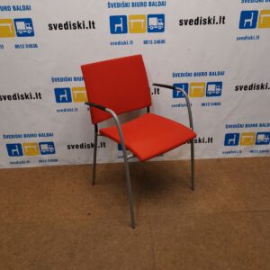 Lammhults Spira Raudona Lankytojo Kėdė Su Porankiais, Švedija