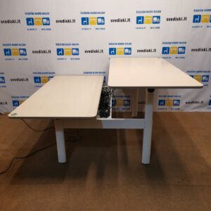 AHREND 500 Dvigubas Baltas Elektra Reguliuojamas Mechanizmas Su 170x80cm Stalviršiais, Švedija