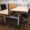 AHREND 500 Dvigubas Baltas Elektra Reguliuojamas Mechanizmas Su 170x80cm Stalviršiais, Švedija