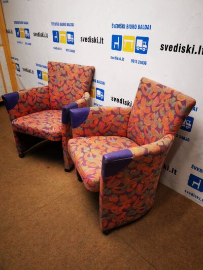 Margas Fotelis Su Violetinės Spalvos Odos Galais, Švedija
