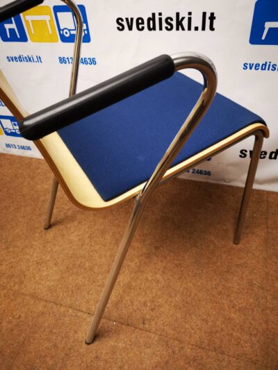 Mitab Beržo Kėdė Su Mėlynu Audiniu, Švedija