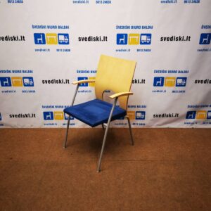 Kinnarps Yin Kėdė Su Mėlyna Alkantara Ir Beržo Fanera, Švedija