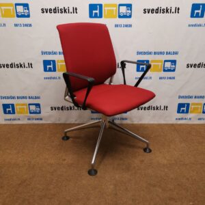 Vitra Raudona Biuro Kėdė Su Porankiais, Šveicarija
