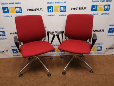 Vitra Raudona Biuro Kėdė Su Porankiais, Šveicarija