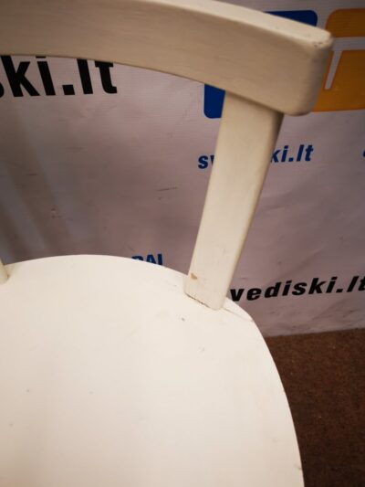 Balta Medinė Kėdė Su Chromuotu Rėmu, Švedija