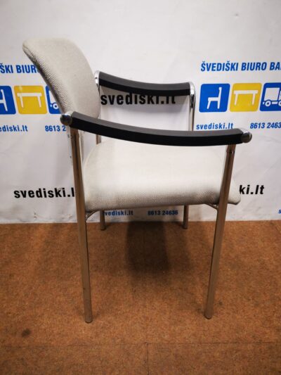 Martela Form Pilka Kėdė Su Chromuotu Rėmu, Švedija