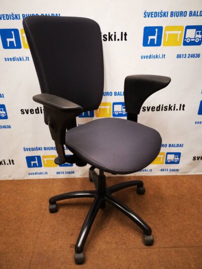 SAVO Tamsiai Pilka Biuro Kėdė Su Nauju Audiniu, Švedija