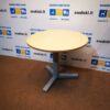 Pilka Metalinė Stalo Koja 70cm Aukščio Su Beržo 85cm Ø Stalviršiu, Švedija
