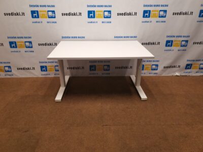 Mechaniškai Reguliuojamas Baltas Stalas Su 120x80cm Stalviršiu, Švedija