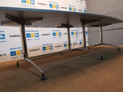 EFG Sidabrinio Antracito Konferencinis Stalas 280cm Ilgio Su Chromuotu Rėmu, Švedija