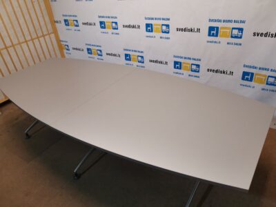 EFG Sidabrinio Antracito Konferencinis Stalas 280cm Ilgio Su Chromuotu Rėmu, Švedija