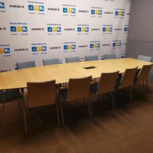 EFG Beržo Konferencinis Stalas 340cm Ilgio Su Metaliniu Rėmu, Švedija