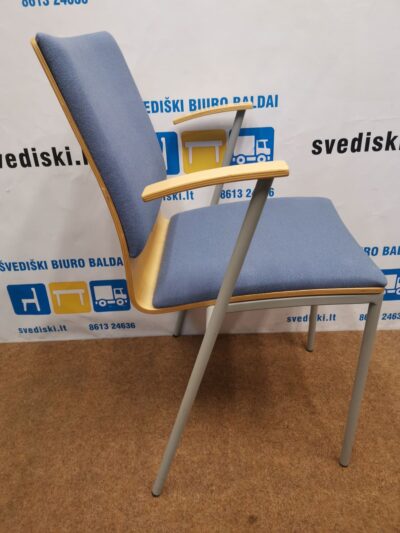 EFG Beržo Konferencinis Stalas Ir 12 Melsvų Kėdžių, Švedija