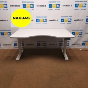 Loctekmotion Naujas Baltas 2 Variklių Stalas Su Ergonomišku 160x100cm Stalviršiu, Vokietija