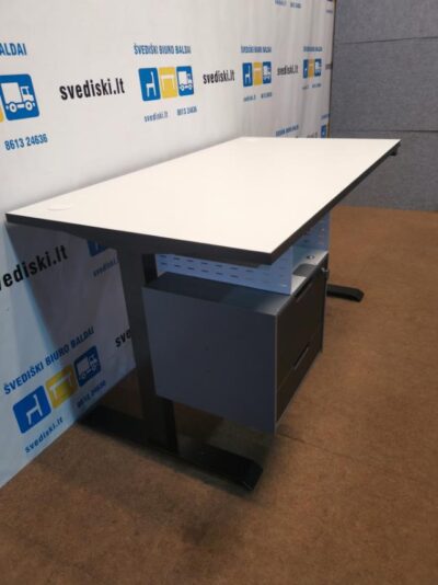 Loctekmotion Naujas Juodas Elektra Reguliuojamas Stalas Su 139x75cm Stalviršiu Ir 3 Stalčių Dėžute, Vokietija