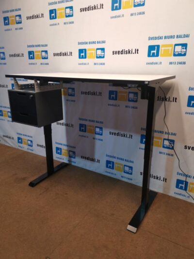 Loctekmotion Naujas Juodas Elektra Reguliuojamas Stalas Su 139x75cm Stalviršiu Ir 3 Stalčių Dėžute, Vokietija