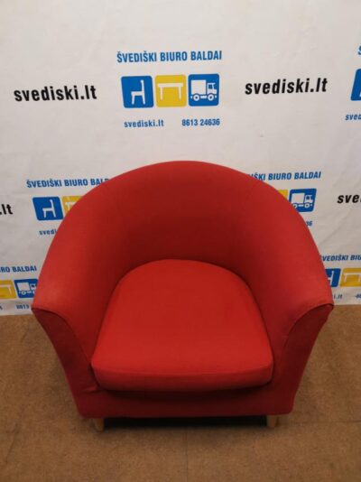 Ikea Tullsta Raudonas Fotelis Su Nuimamu Užvalkalu, Švedija