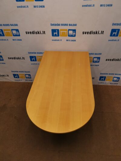 Reguliuojamo Aukščio 68-80cm Stalas Su Vienos Pusės Apvalintu Stalviršiu, Švedija