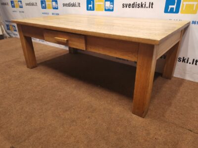 Ąžuolo Žurnalinis Staliukas 130x70cm Su Stalčiumi, Švedija