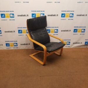 IKEA POANG Linguojantis Fotelis Su Natūralia Oda, Švedija