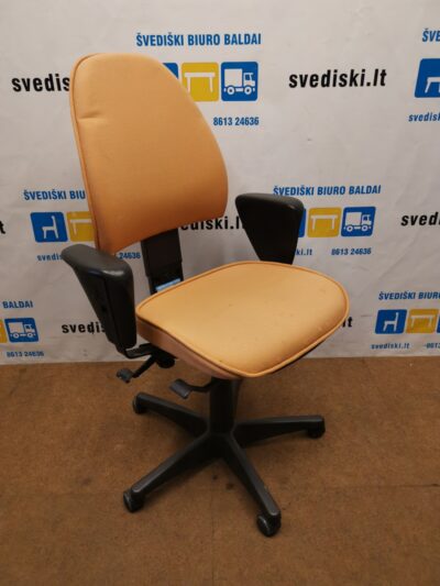 Kinnarps 6000 Free Float Oranžinė Biuro Kėdė Su Porankiais, Švedija